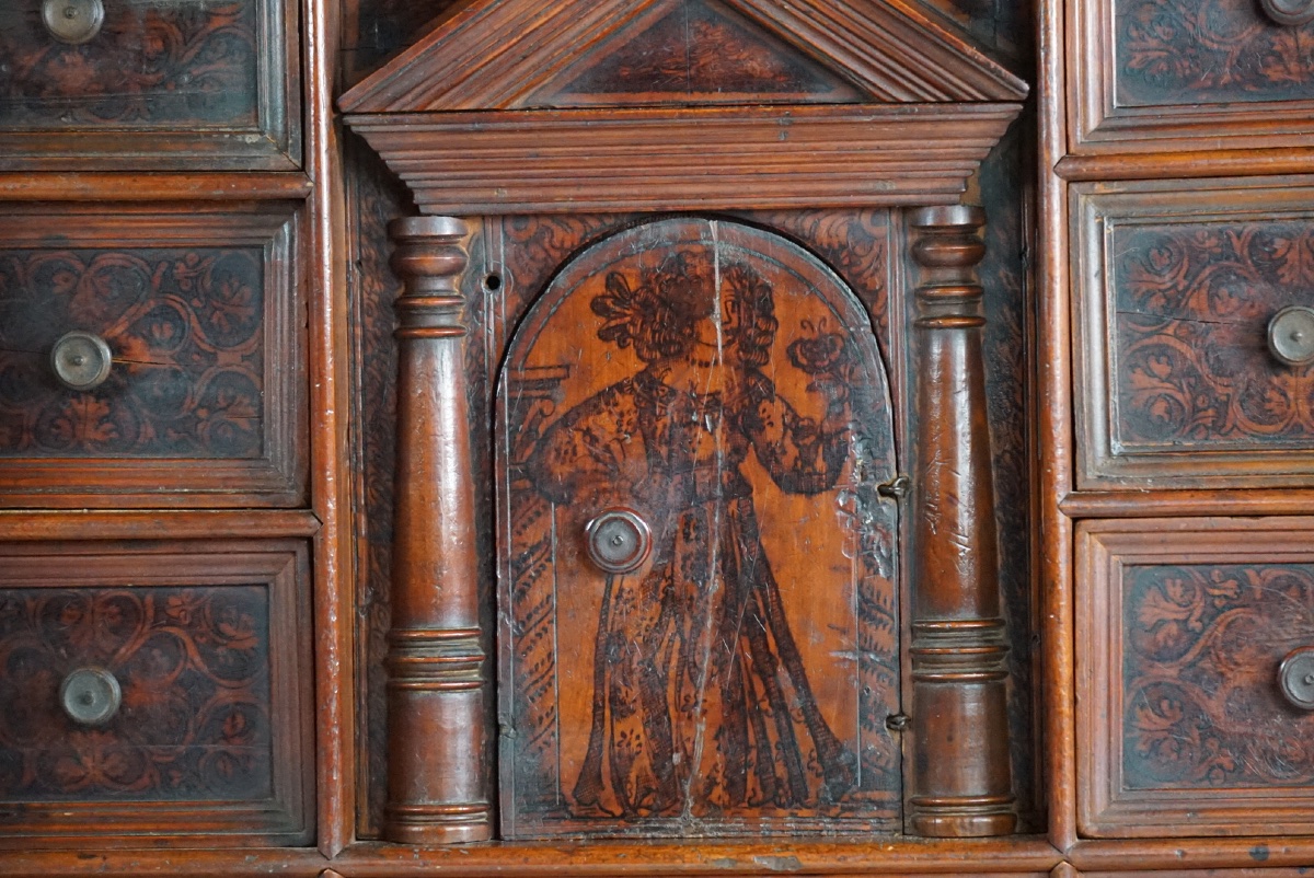 Raro Monetiere Veneziano in Cedro con Pianta della Città di Candia e Segreti – XVII Secolo (ca.-photo-1