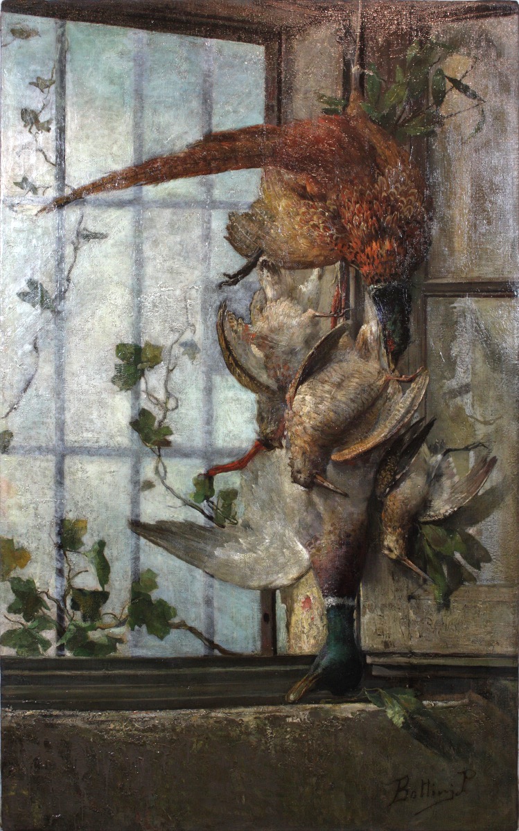 Grande Natura Morta con Cacciagione   Pompeo Bottini (1873-1958) - 132,5 x 84 cm