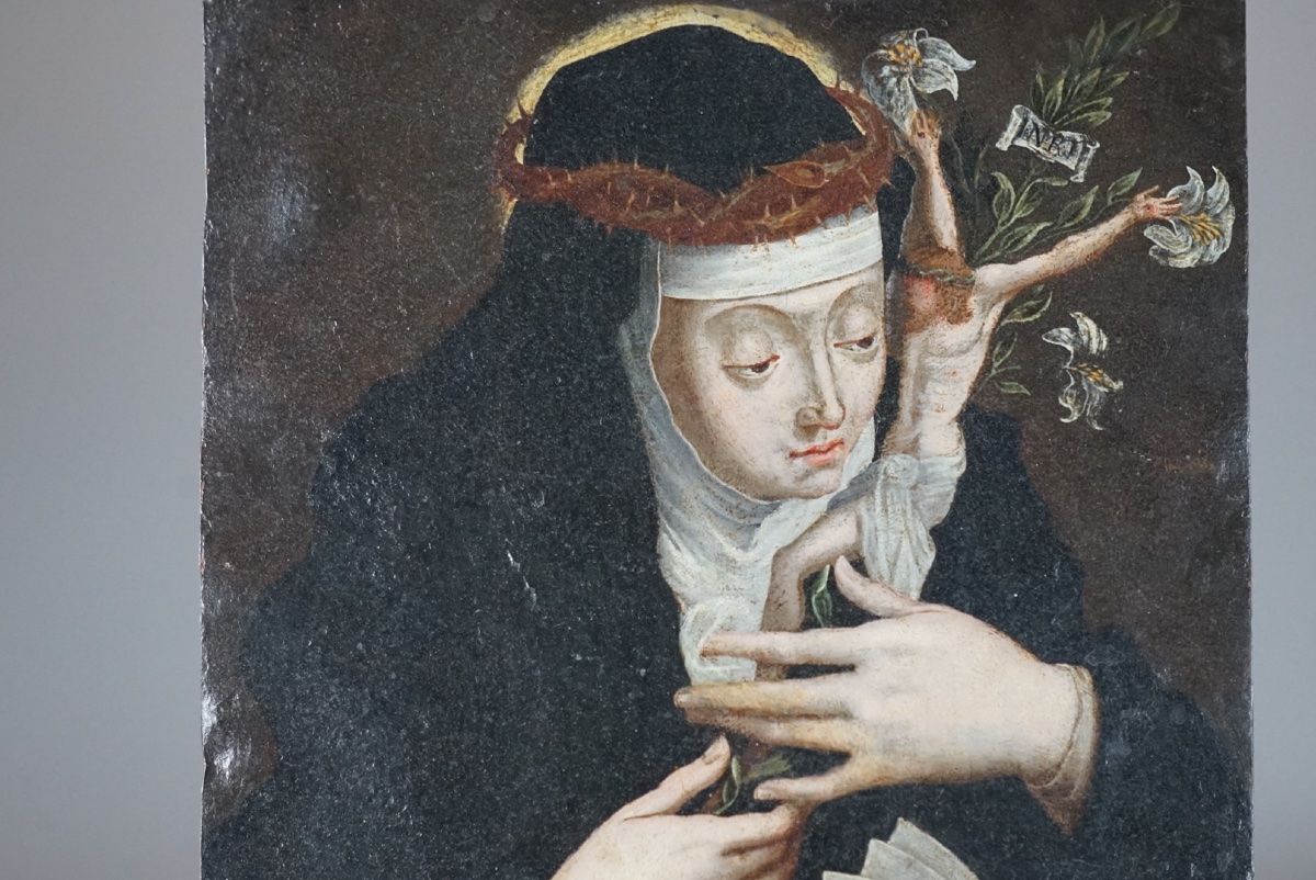 Santa Caterina da Siena. Olio su rame. -photo-2