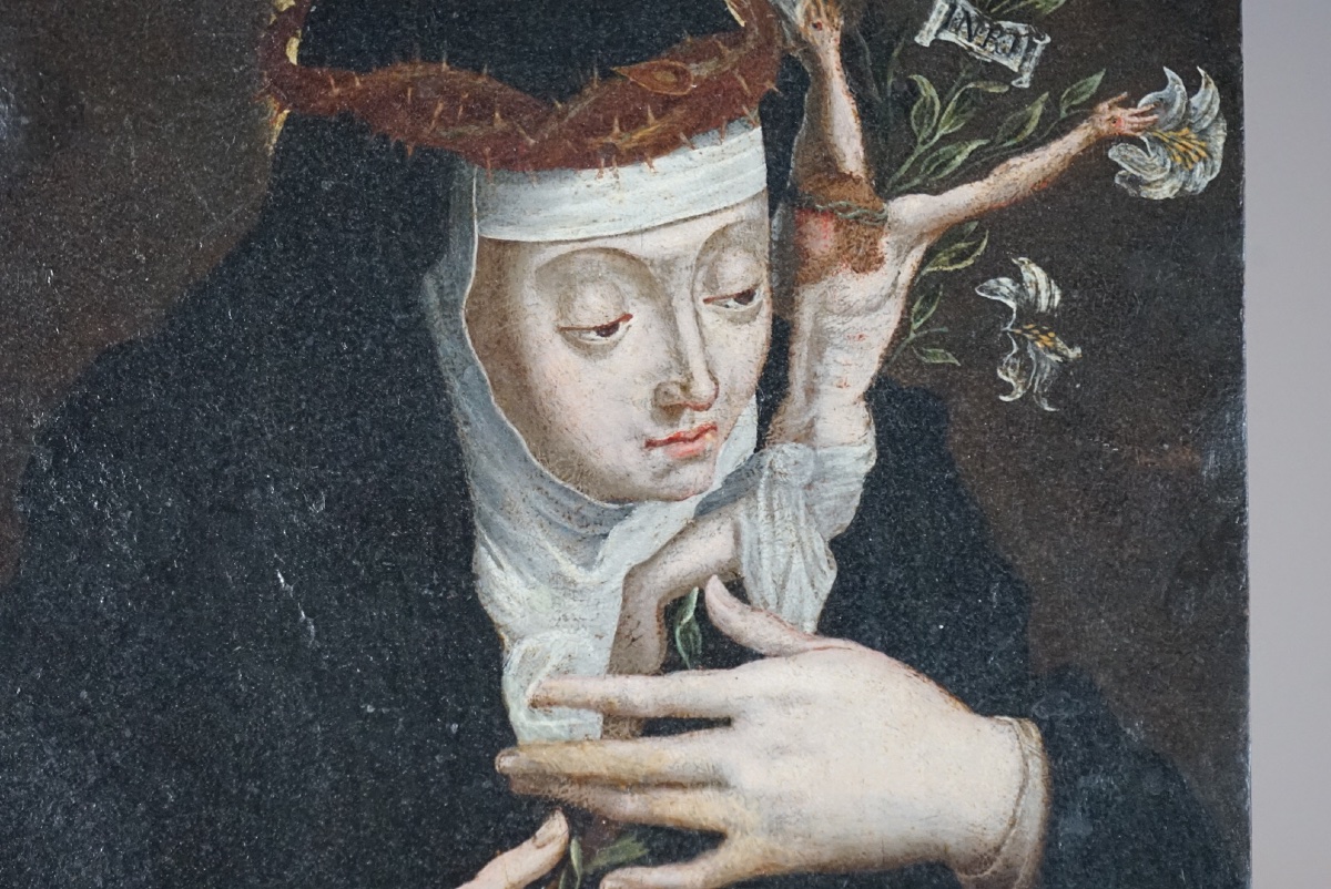 Santa Caterina da Siena. Olio su rame. -photo-3