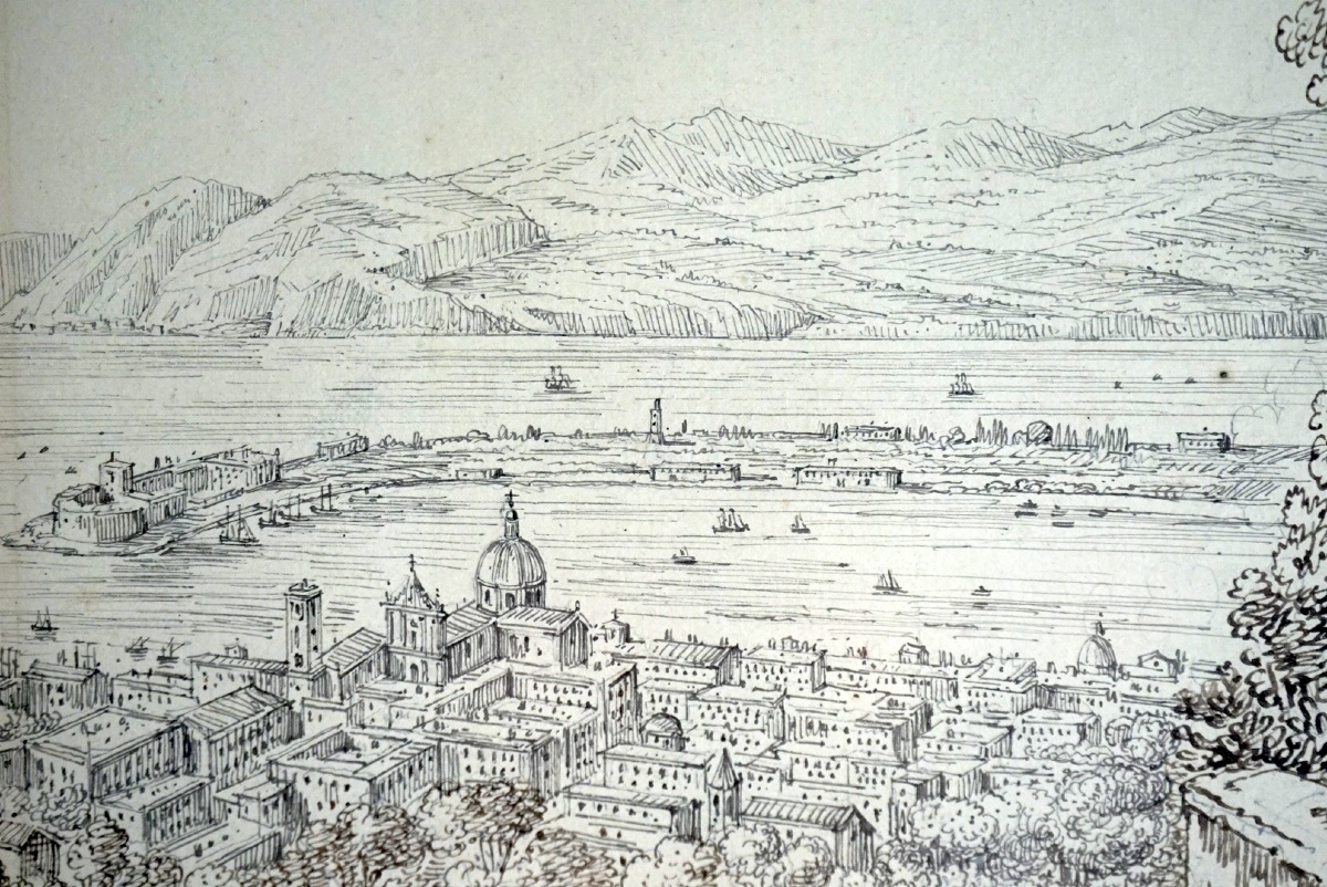 Coppia di vedute siciliane del Grand Tour -Antonio Senape (Roma, 1788 – Napoli, 1850)  -photo-6