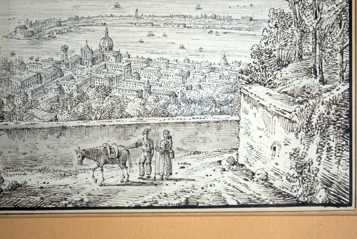 Coppia di vedute siciliane del Grand Tour -Antonio Senape (Roma, 1788 – Napoli, 1850)  -photo-2