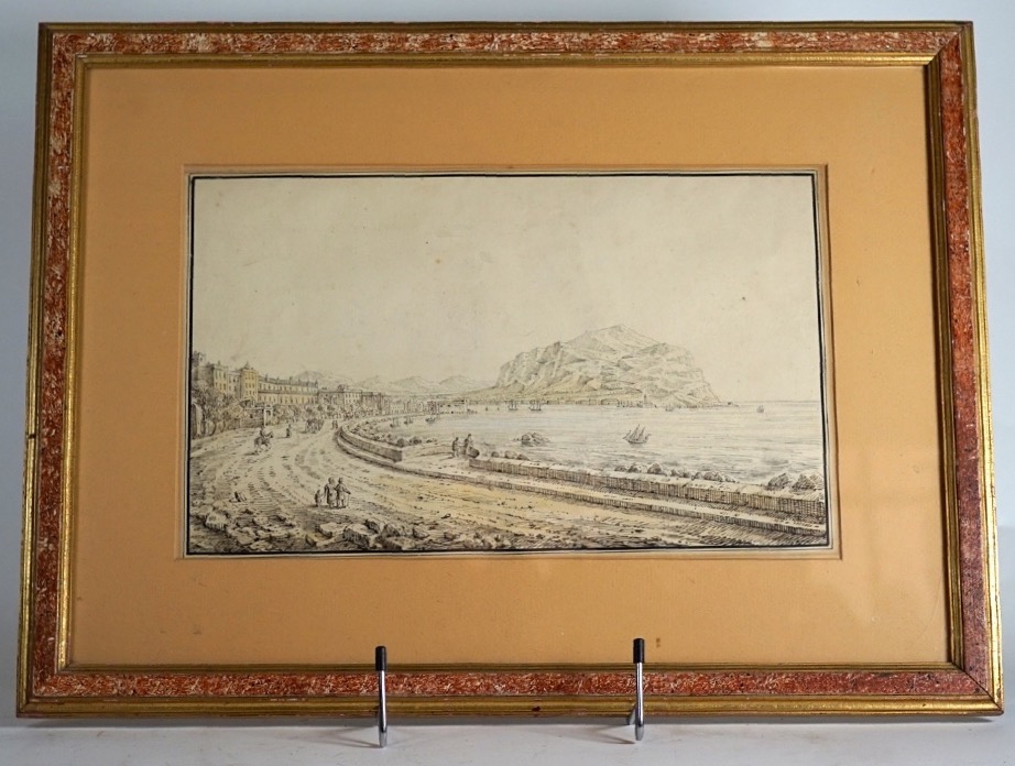 Coppia di vedute siciliane del Grand Tour -Antonio Senape (Roma, 1788 – Napoli, 1850)  -photo-3