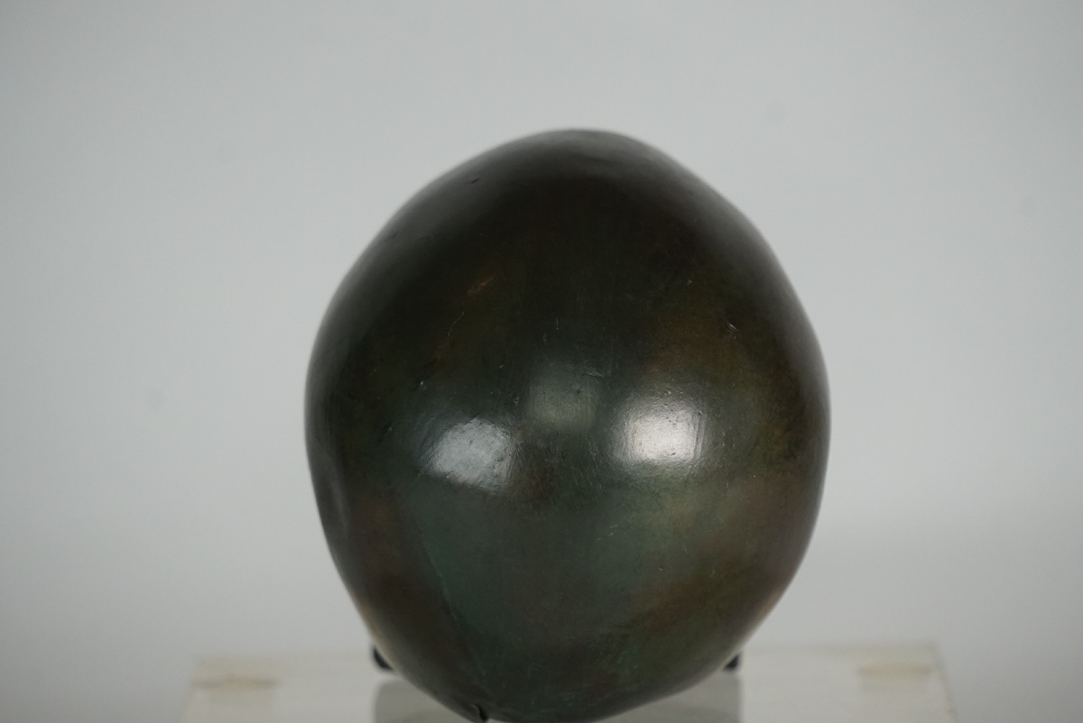 Imponente Scultura Memento Mori in Bronzo Cavo con Patina Verdigris (12 cm)-photo-2