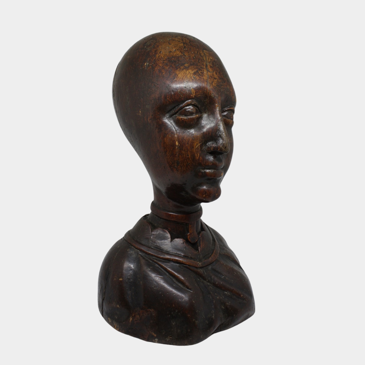 Raro busto femminile in legno intagliato – Paesi Bassi, prima metà del XVII secolo-photo-4