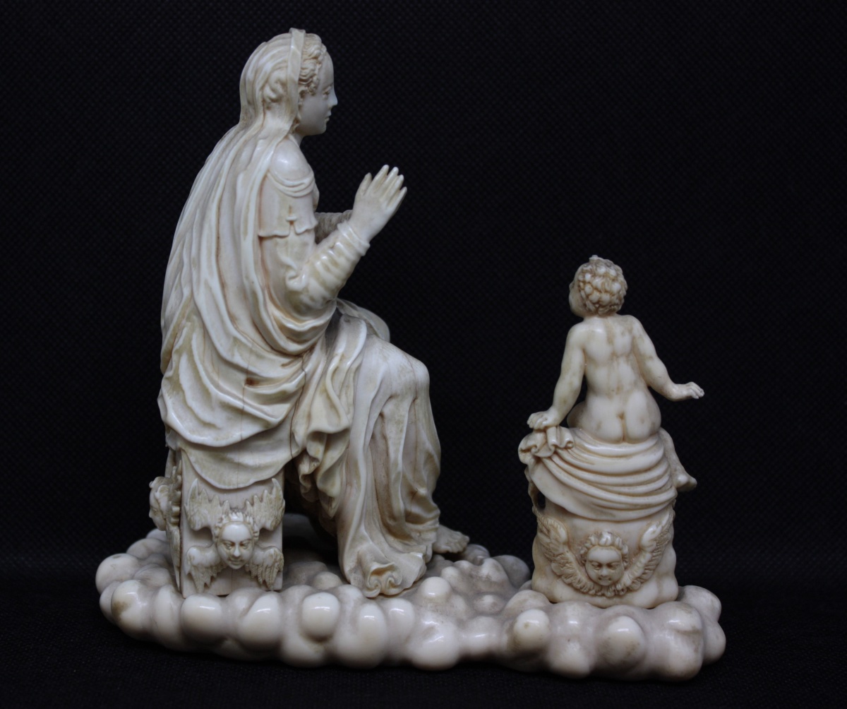 Madonna della Ghiara – Scultura in avorio intagliato, Sec. XVI (con CITES)-photo-2