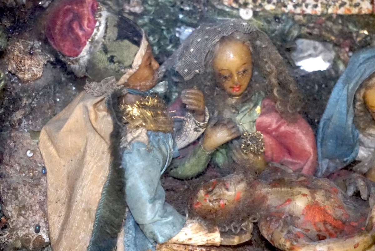 Raro e scenografico Compianto con Deposizione in cera policroma – Sicilia, XVIII secolo-photo-3