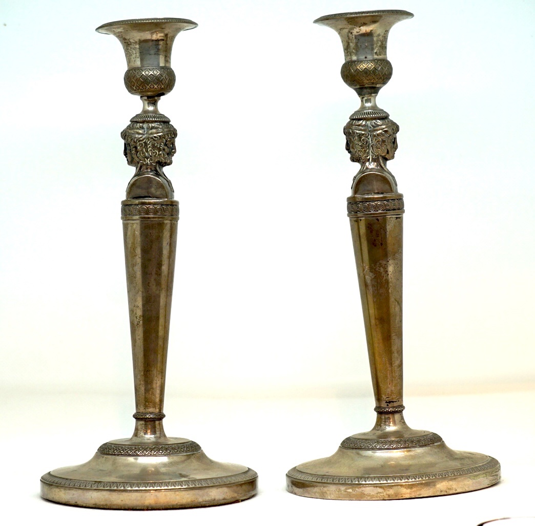 Coppia di Candelieri in Argento Massiccio Milano, 1820 circa – Bottega Fratelli Scavini-photo-4