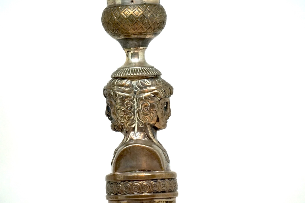 Coppia di Candelieri in Argento Massiccio Milano, 1820 circa – Bottega Fratelli Scavini-photo-3