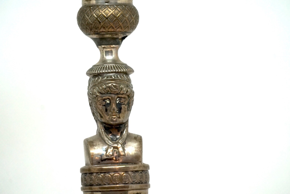 Coppia di Candelieri in Argento Massiccio Milano, 1820 circa – Bottega Fratelli Scavini-photo-4