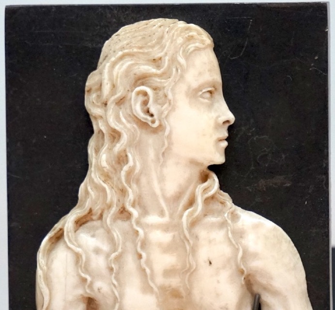 Rarissima placchetta in avorio scolpito – Busto di San Giovanni Battista -photo-1