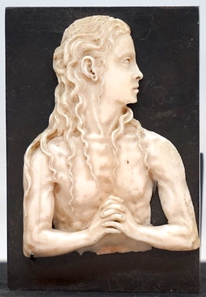 Rarissima placchetta in avorio scolpito – Busto di San Giovanni Battista -photo-3