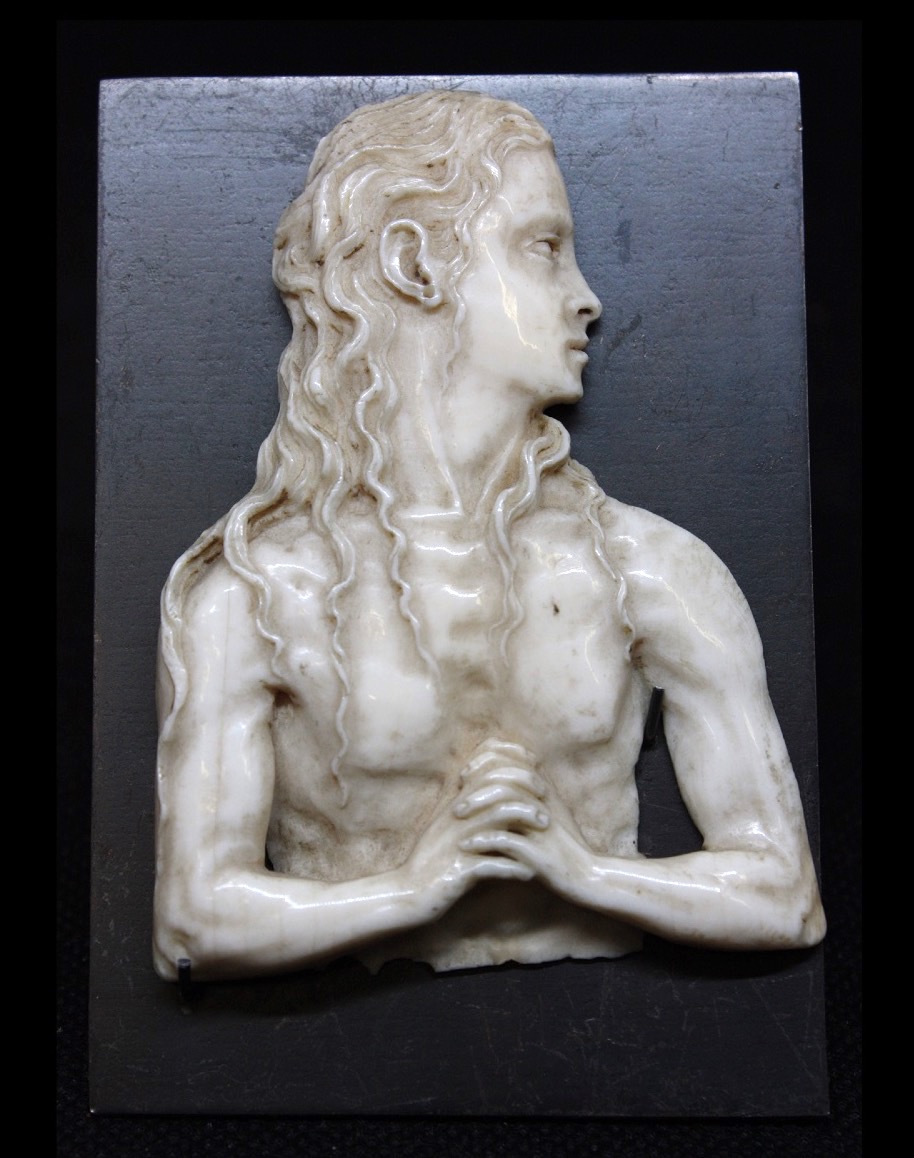 Rarissima placchetta in avorio scolpito – Busto di San Giovanni Battista 