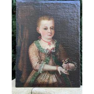 Little Girl With A Bird, Hst 17th Century