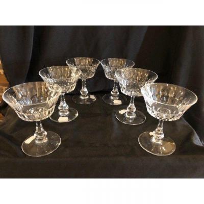 Six Baccarat Champagne Glasses