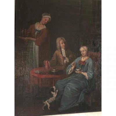 The Hour Of Chocolate Oil On Canvas 18th