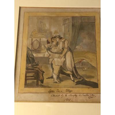 Erotic Watercolor Early 19th Century