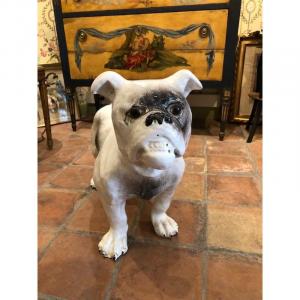 Enamelled Terracotta Bulldog 19th