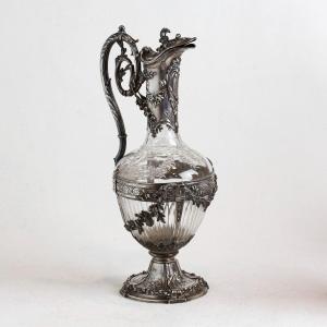 Silver And Engraved Crystal Claret Jug