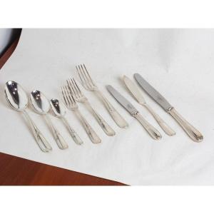 Christofle Silver Plated Cutlery Set For 12 People, 112 Pieces