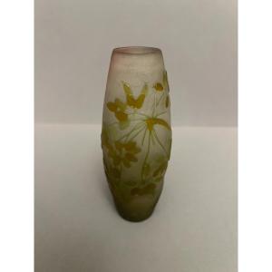 Small Floral Vase By Emile Gallé
