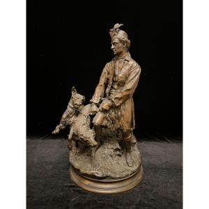  Pierre Jules Mène Bronze: Hunting Theme With Dogs