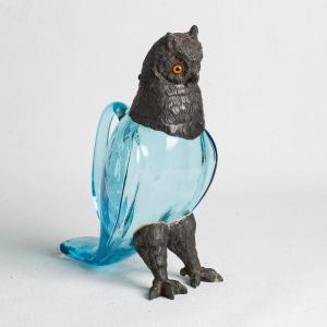 Silver Plated Ewer In The Shape Of An Owl 