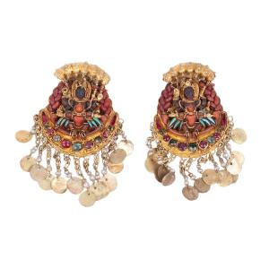 Nepalese Gold Earrings, 18th Century