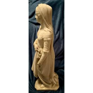 Important Carrara Marble Direct Cut Symbolist Woman