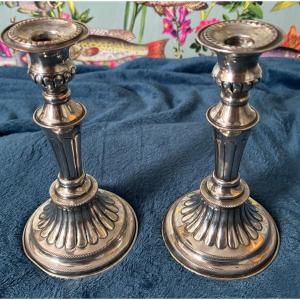 Pair Sheffield Candle Holder 