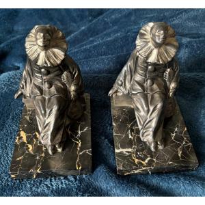 Pierrot. Pair Of Bookends 