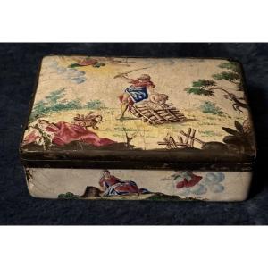 Beautiful Snuffbox In Enamel On Copper.