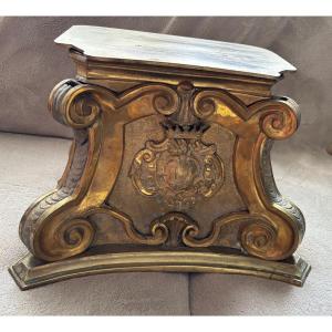 Bronze Support. Coat Of Arms 