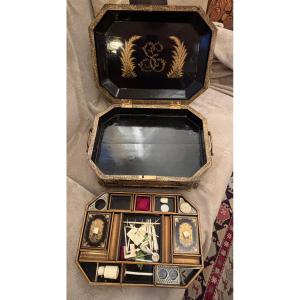 Necessary Box For Lacquered Decoration China Scene Napoleon III Period
