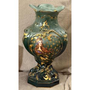 Art Nouveau Earthenware Vase From Sainte Radegonde