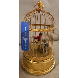 Reuge Two Singing Birds In A Golden Birdcage