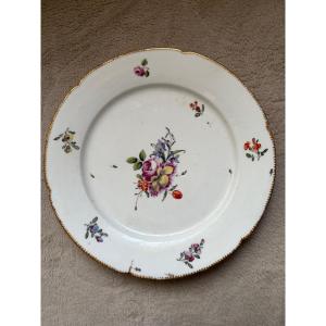 Porcelain Plate With Polychrome Decoration Of Boisette