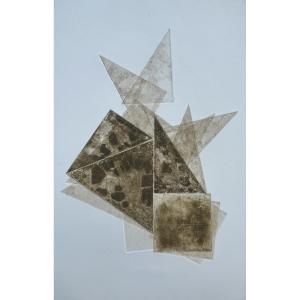 Pol Bury 1922-2005 Etching Color 1972 Unsigned, Abstraction, Abstract 