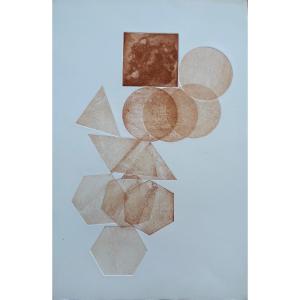  Pol Bury Etching Color 1972 Unsigned, Abstraction, Abstract 