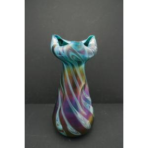Large 1900 Bohemian Glass Vase Johann Loetz Art Nouveau