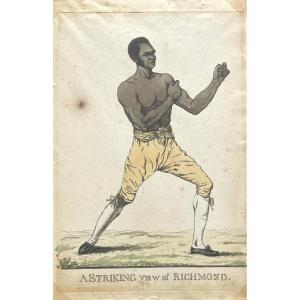 Original Antique Engraving Bill Richmond 1810 Boxing