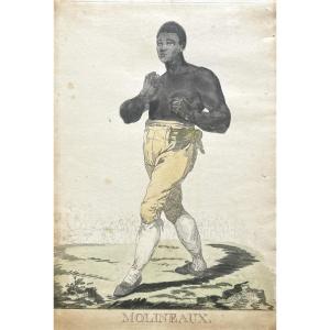 Original Antique Engraving Tom Molineaux 1812 Boxing