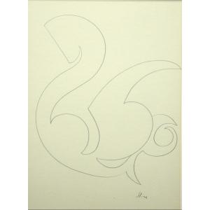 Victor Servranckx 1897-1965 Abstract Pencil Drawing