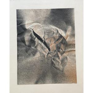 Abstract Composition 1960 Charcoal Pastel Signed Luis Moyano 1929-1965