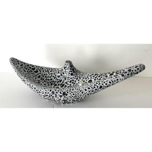 Large Vintage Ceramic Lamp Le Vaucour Vallauris 