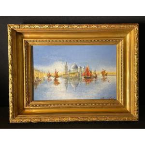 "animated Scene On The Lagoon In Venice"