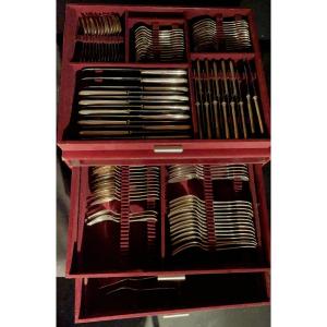 Puiforcat Silver Flatware Set.