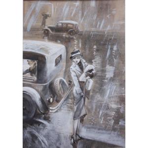 American, 1930s , Rainy Day In New York