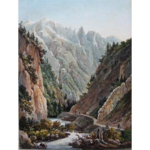 Louis François Cassas ”gorge Of Finstermuenz In Tyrol With Remains Of A Protective Wall“
