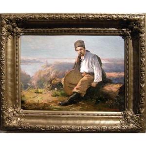 Konstantin Trutovsky (1826-1893), Attr.to “ Ukrainian Poet T. Shevchenko As Kobza-player“